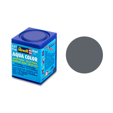 TINTA ACRÍLICA AQUA COLOR SOLÚVEL EM ÁGUA CINZA CANHÃO FOSCO 18ML 74 REVELL REV 36174